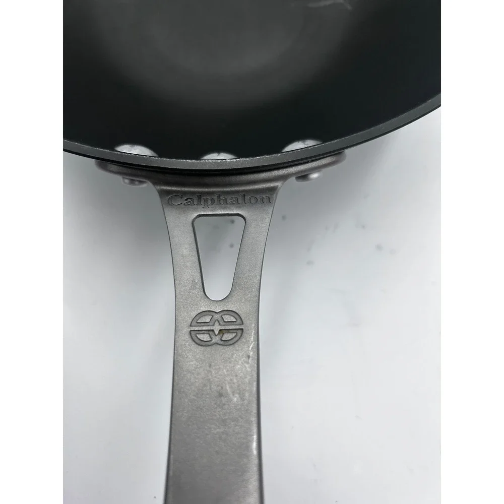 Calphalon 12 Inch Flat Bottom Wok Hard Anodized Nonstick Stir Fry Pan Black